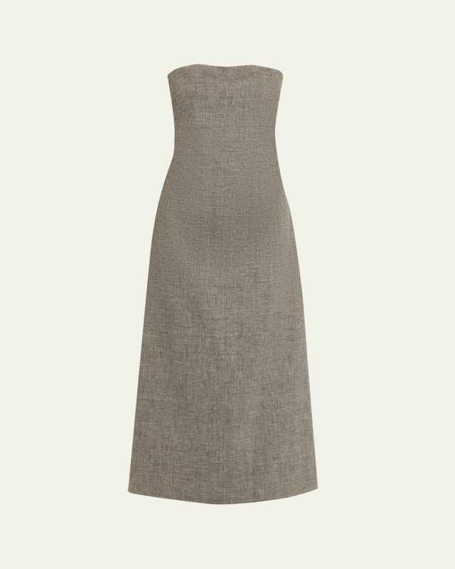 Dolcira Strapless Linen-Blend Dress